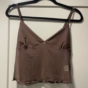 brown mesh tank